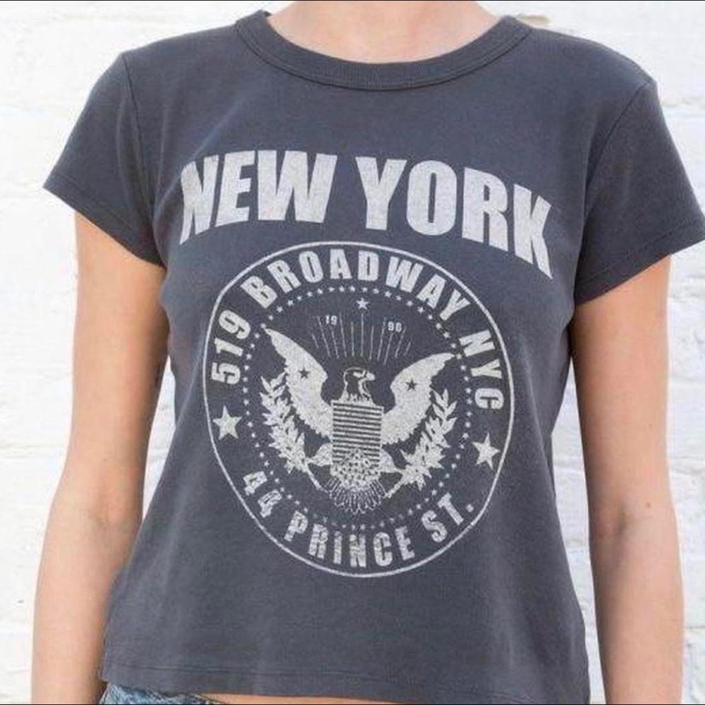 Brandy Melville Gray Graphic Tee